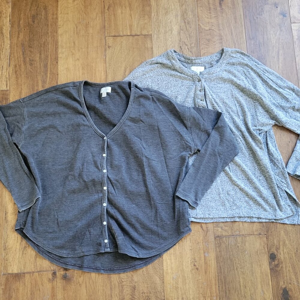 Lot of 2 Lucky Brand Gray Sweaters